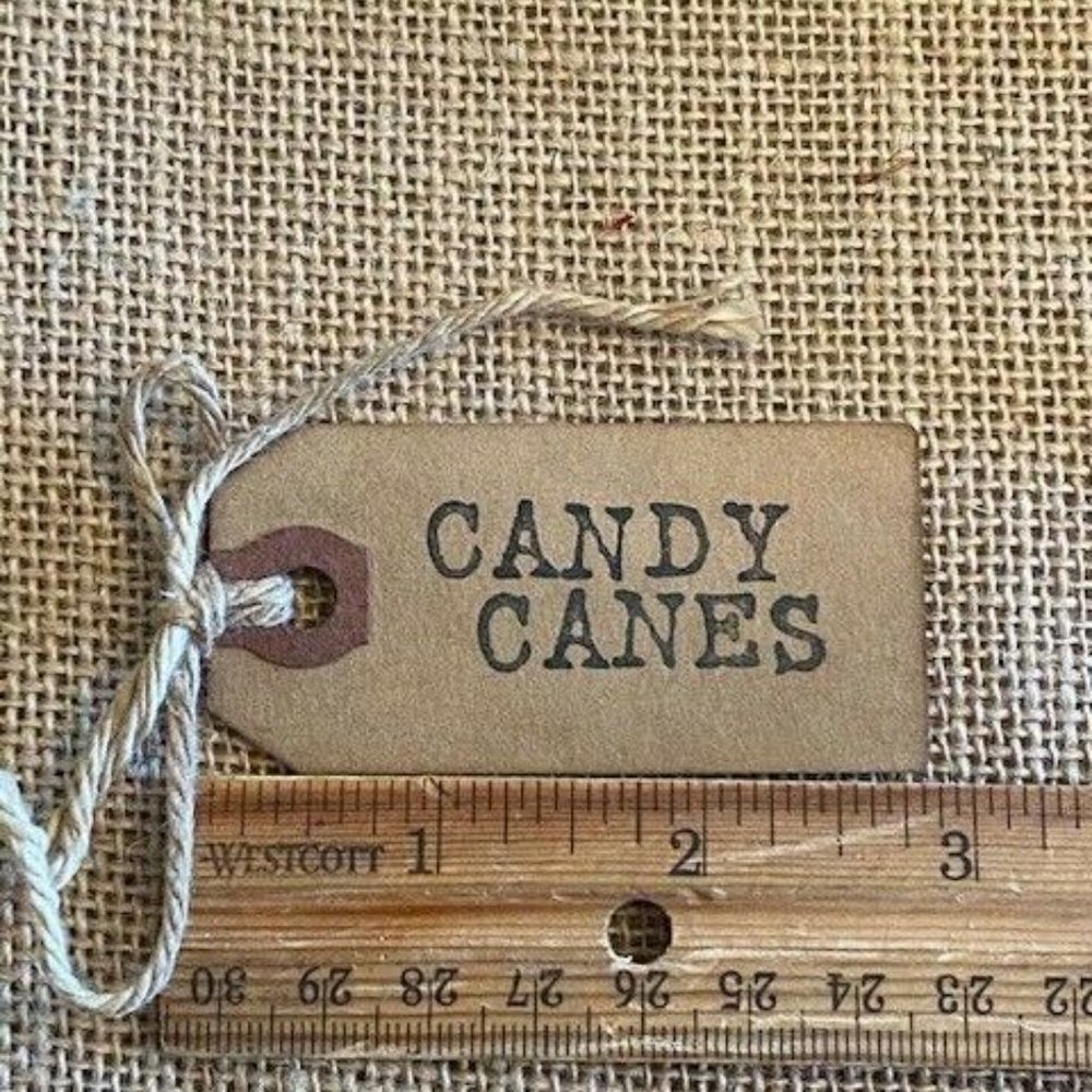 12 Primitive 6" BARN RED Fabric Candy Canes Christmas Ornaments farmhouse decor - Picture 6 of 6